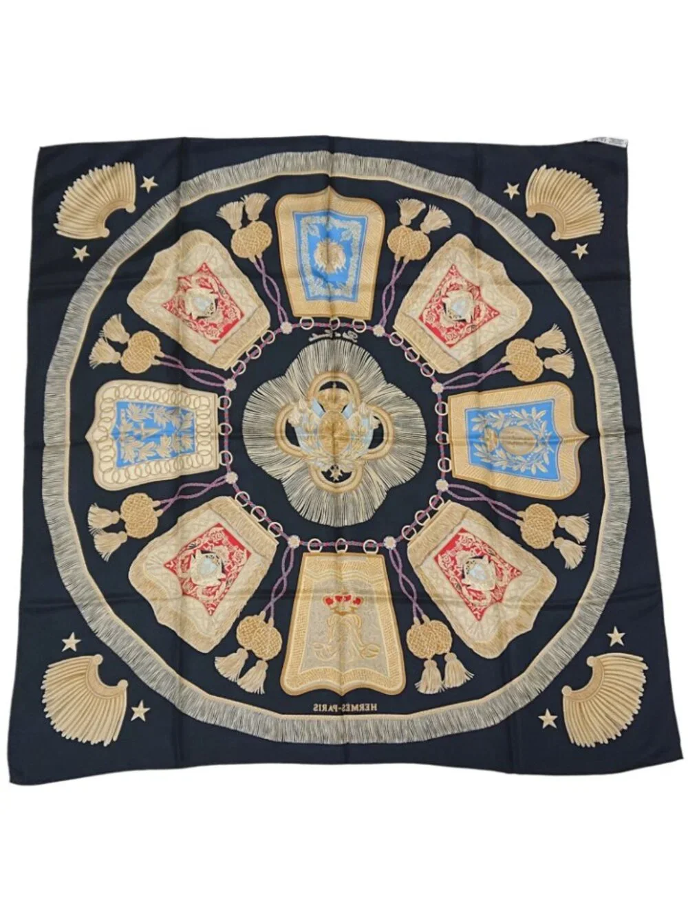 Hermes Carre 90 Poste de Cavalerie Post de Cava Roulis Silk Scarf
